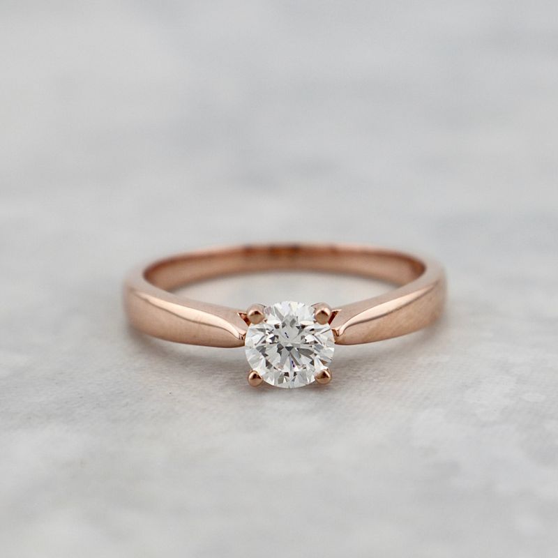 Bague solitaire Classique en or 14K -18K ou platine et diamant 0,5 ct