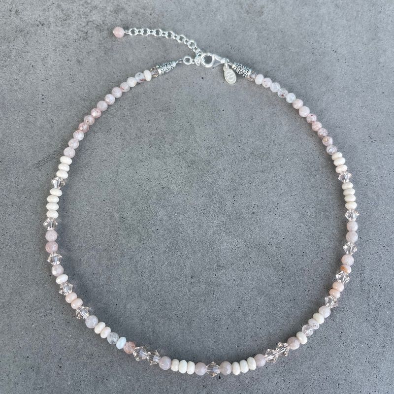 Collier Bella en argent sterling et quartz rose