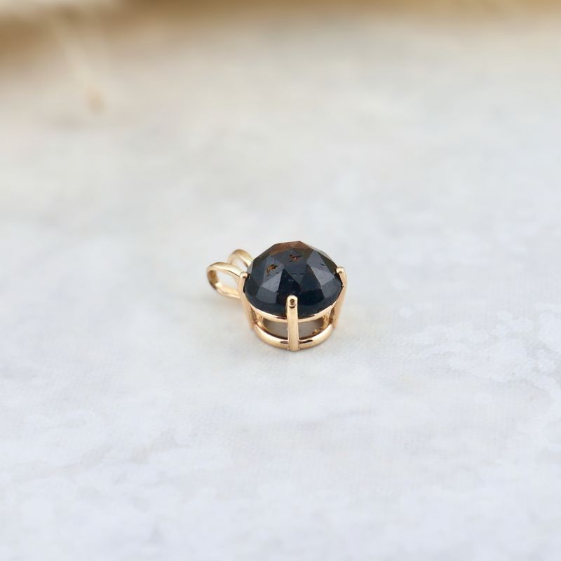 Pendentif en or 14K - 18K ou platine et Saphir Doré