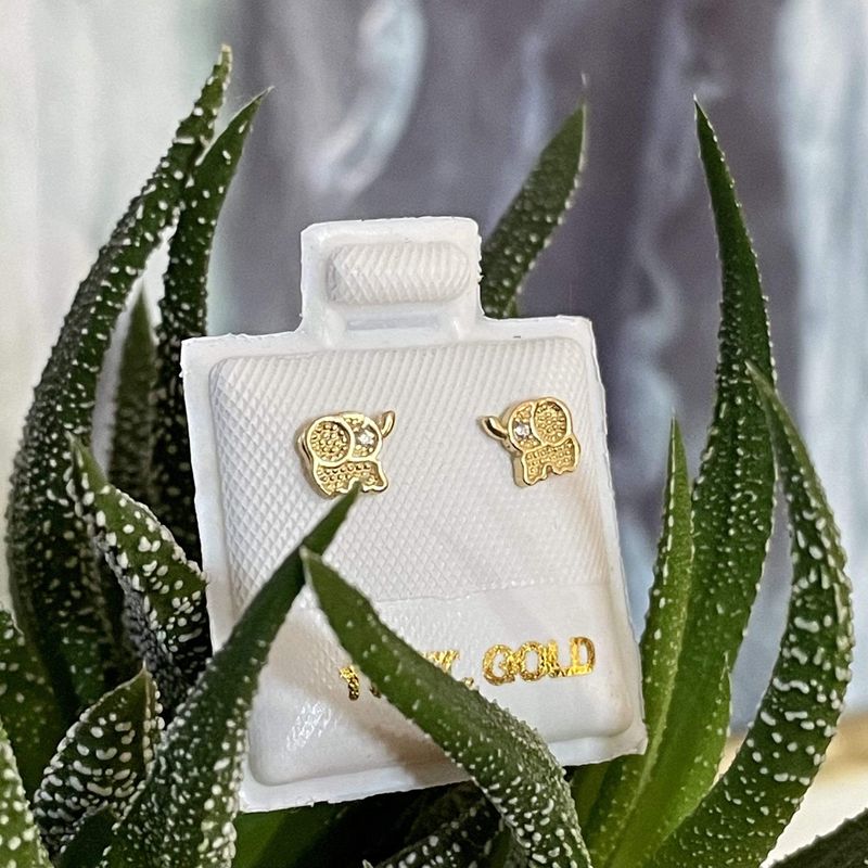 Boucles d'oreilles Éléphanteaux en or 10K