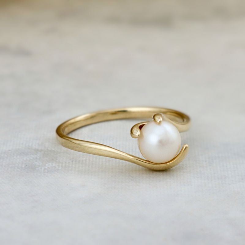 Bague Vague en or 10K et perle