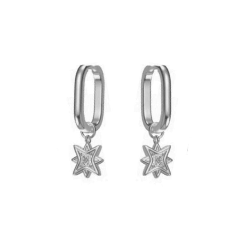 Boucles d'oreilles Huggies Étoiles du Nord en argent sterling
