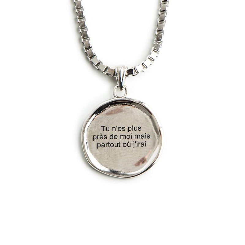 Collier Près de moi / Veille sur nous en argent sterling