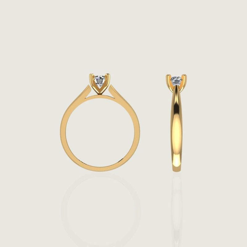 Bague solitaire Classique en or 14K -18K ou platine et diamant 0,45 ct