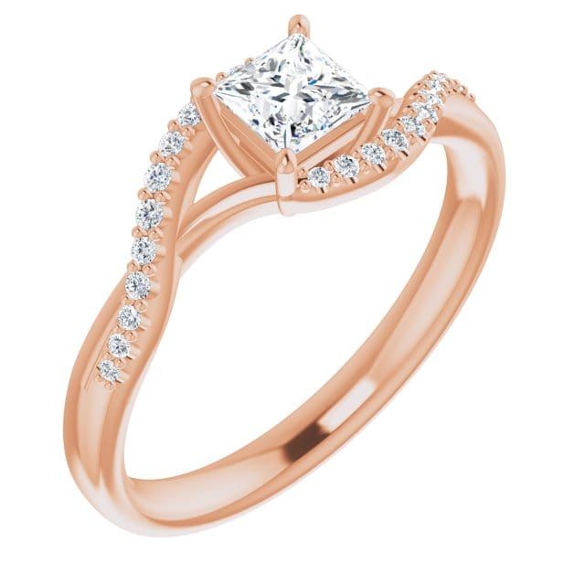 Bague Princesse en or 14K et diamants