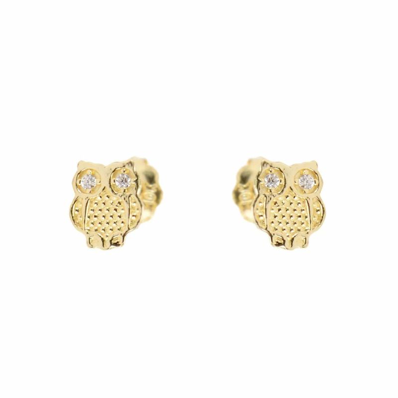 Boucles d'oreilles Hiboux en or 10K