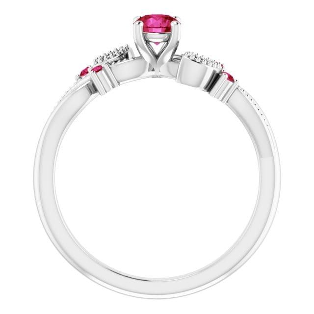 Bague Enchanteresse en or 14K, diamants et rubis