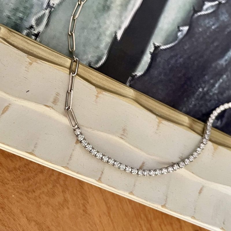 Collier Chaîne et Tennis en argent sterling