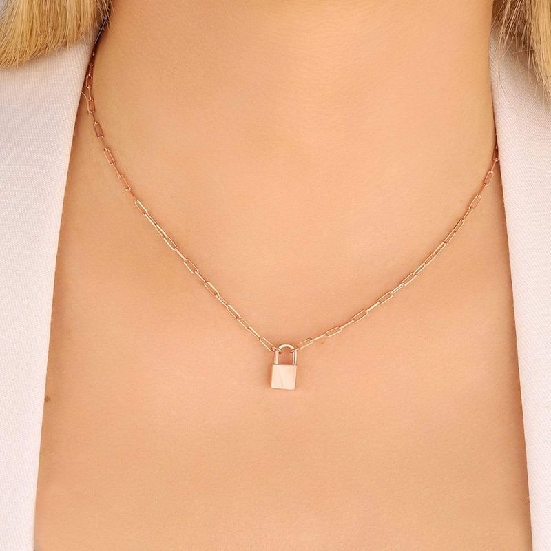 Collier Cadenas mailles rectangles en argent sterling