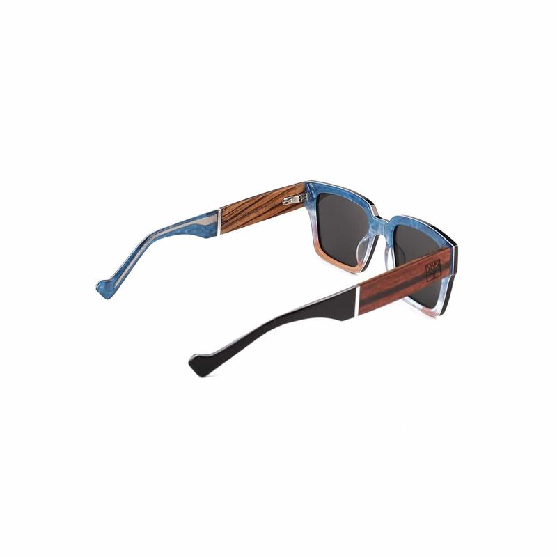 Lunette de soleil Expédition bleue en bois