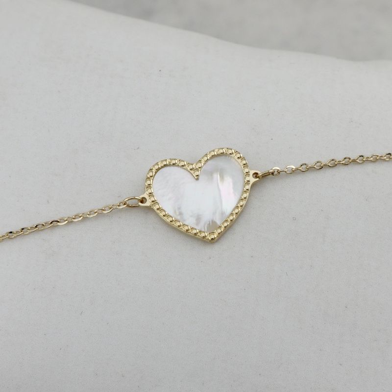 Bracelet Coeur nacré en or 10K