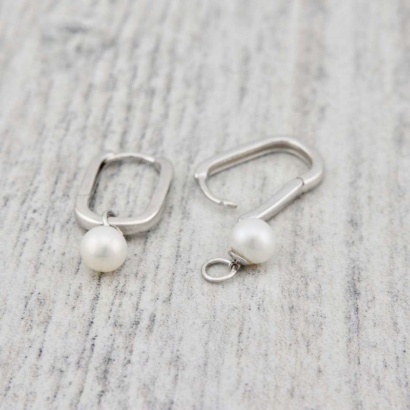 Boucles d'oreilles Huggies Perles en argent sterling