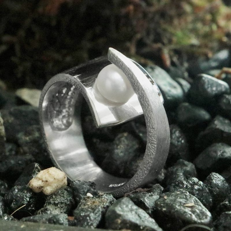 Bague Pointe en argent sterling et perle