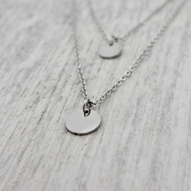 Collier Double Charm en acier