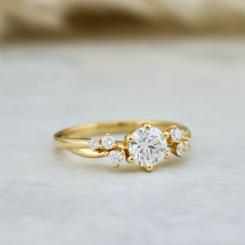 Bague solitaire Torsade en or 14K - 18K ou platine et diamant 0,55 ct