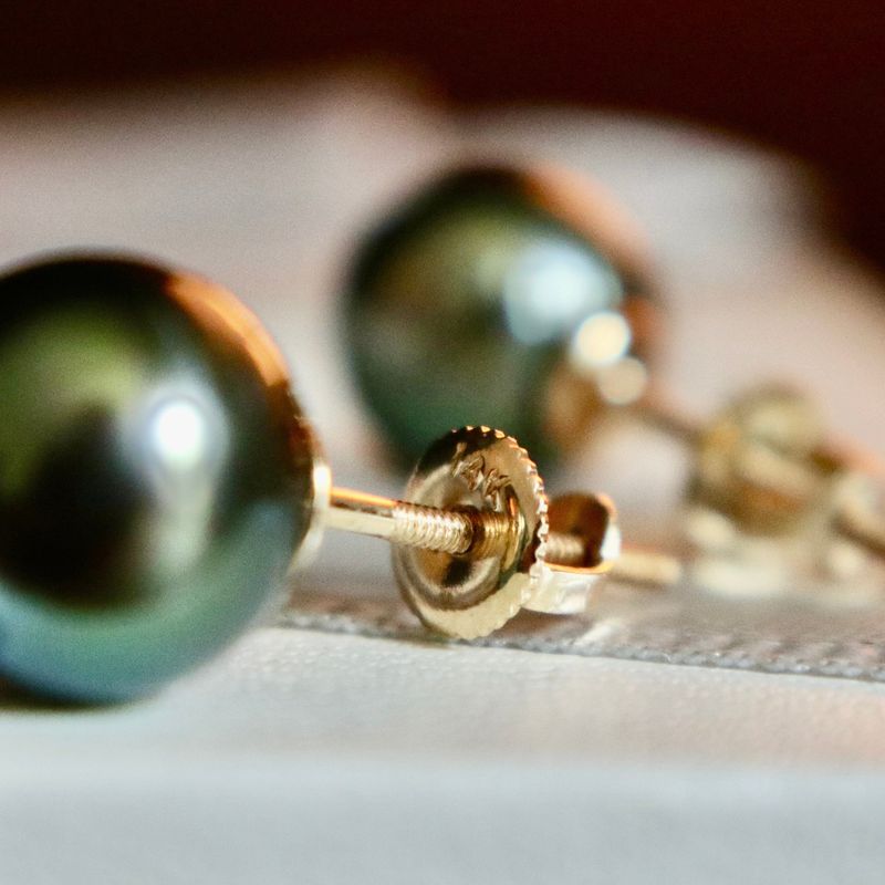 Boucles d’oreilles perles de Tahiti et or 14K