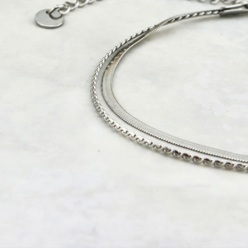 Bracelet de cheville double en acier