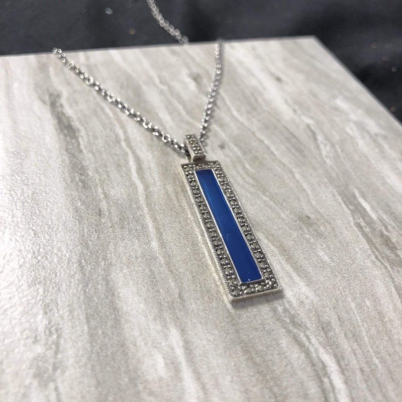 Collier Émail en argent et marcassites