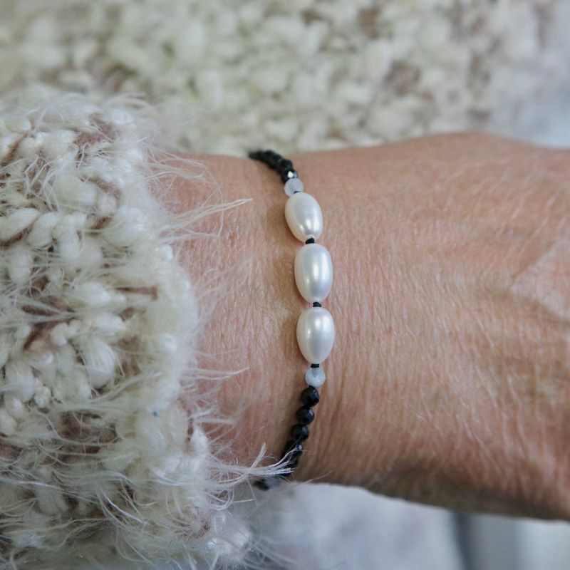 Bracelet Nuance en perles, spinels, aigues-marines et argent sterling