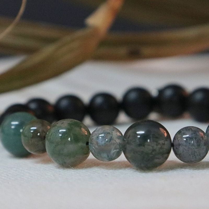 Bracelet Balance en onyx et quartz