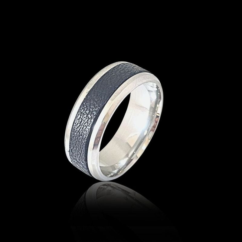 Bague Cuir et acier