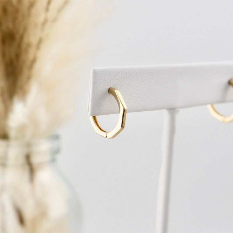 Boucles d'oreilles huggies Heptagone en or 10K