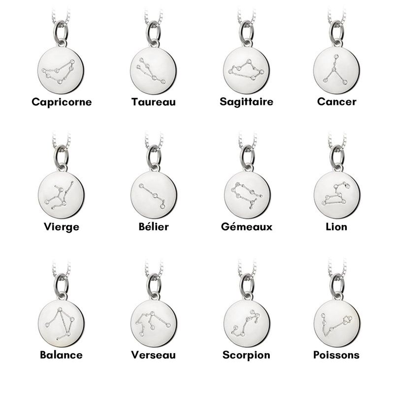 Collier Constellation Zodiaque en argent sterling