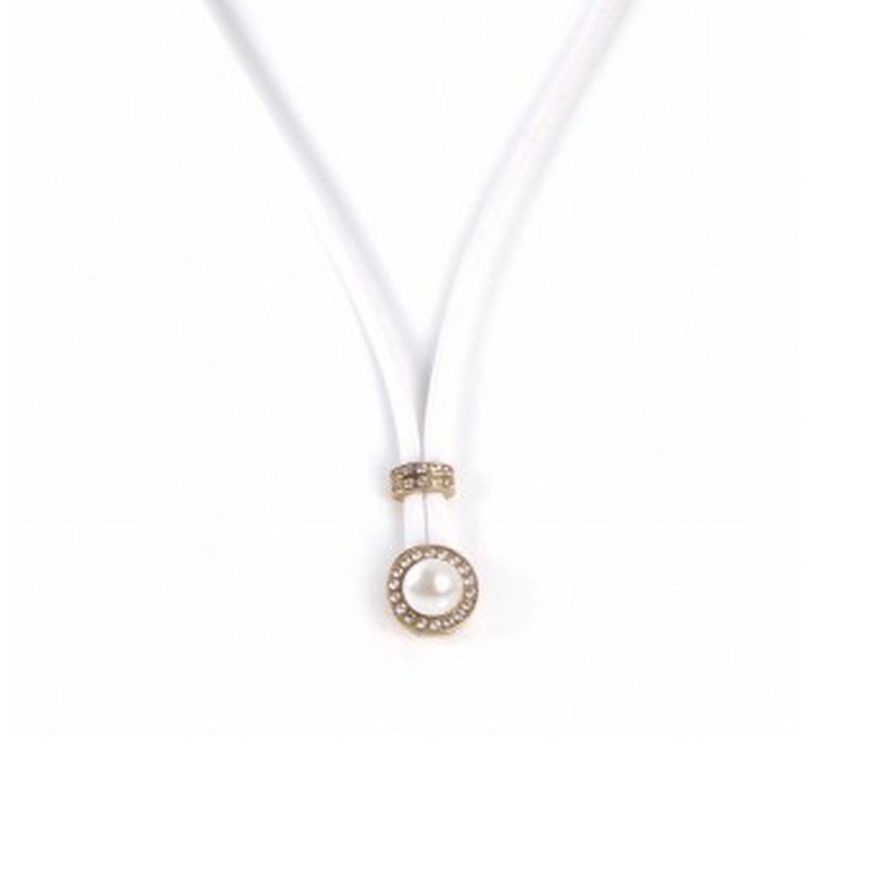 Collier Néoprène, perle et argent sterling