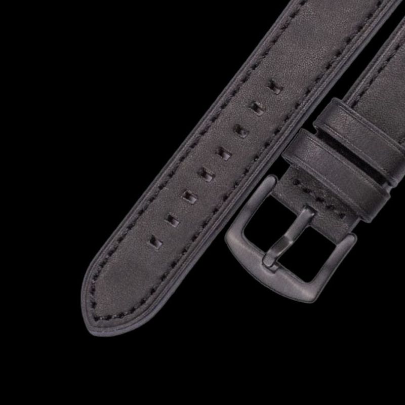 Bracelet de montre en cuir noir -  attache rapide