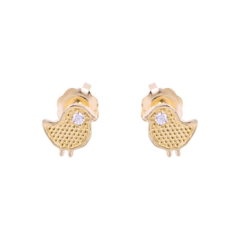 Boucles d'oreilles Oiseaux/poussins en or 10K