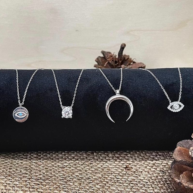 Collier Scintillant Evil Eye en argent sterling