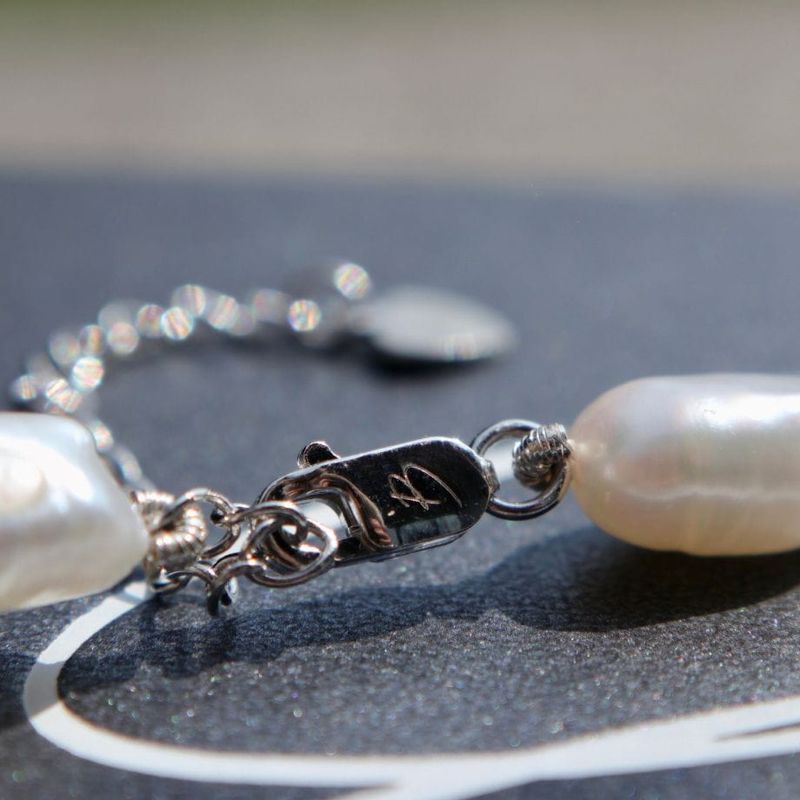 Bracelet de perles baroques Sérénité et argent sterling
