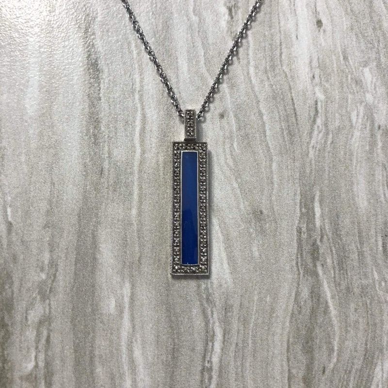 Collier Émail en argent et marcassites