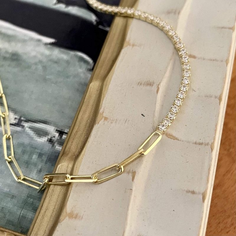 Collier Chaîne et Tennis en argent sterling