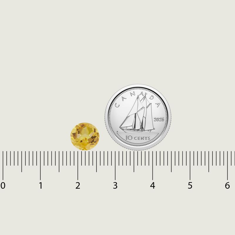 Citrine Naturel Taille Brillant Rond 8 mm