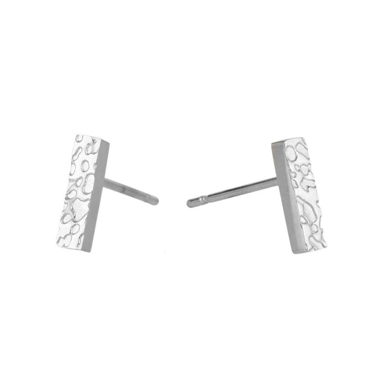 Boucles d'oreilles Barres texturées en acier