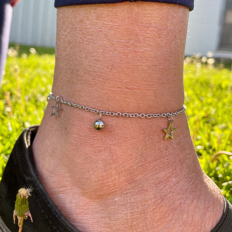 Bracelet de cheville Étoiles en acier