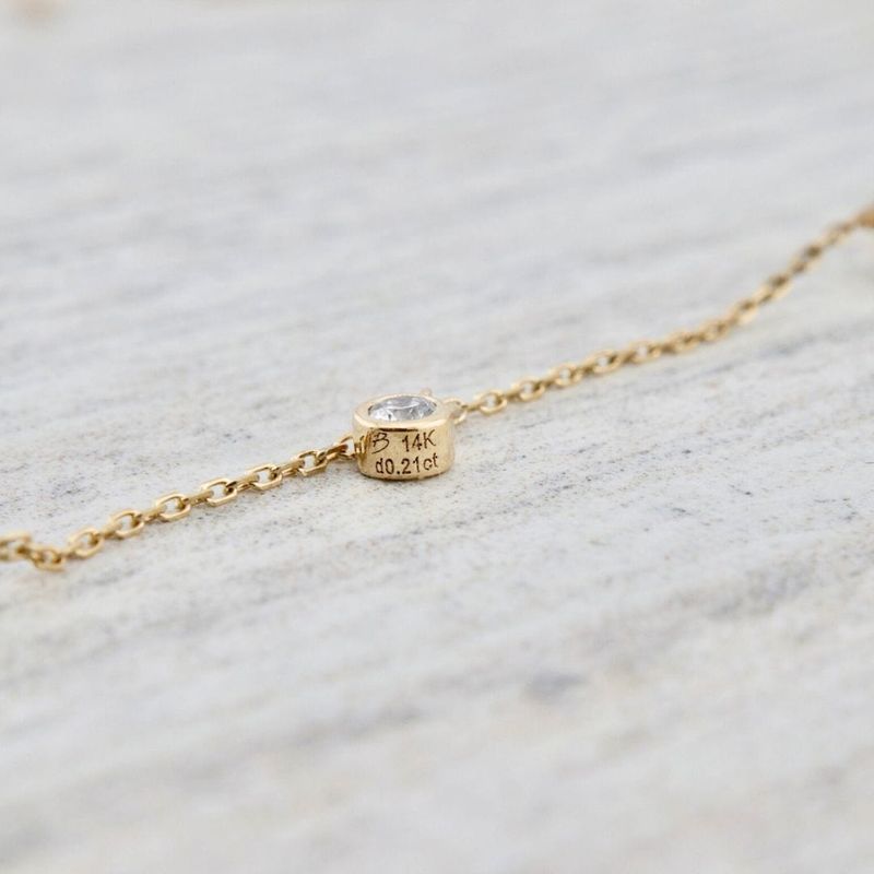 Collier en or 14K serti de diamants et perles