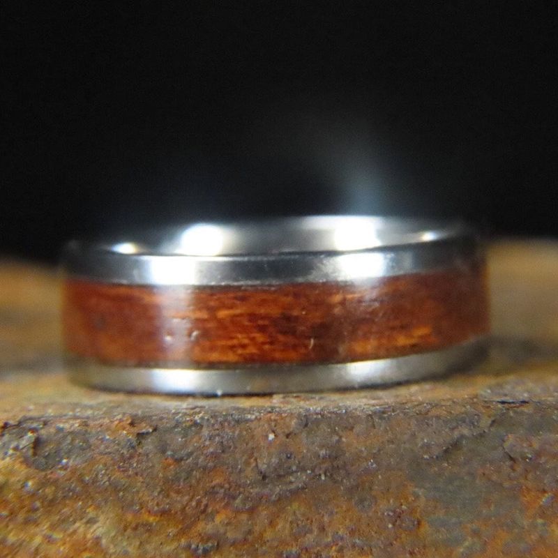 Bague en bois et argent sterling ou or 14K - 18K personnalisée