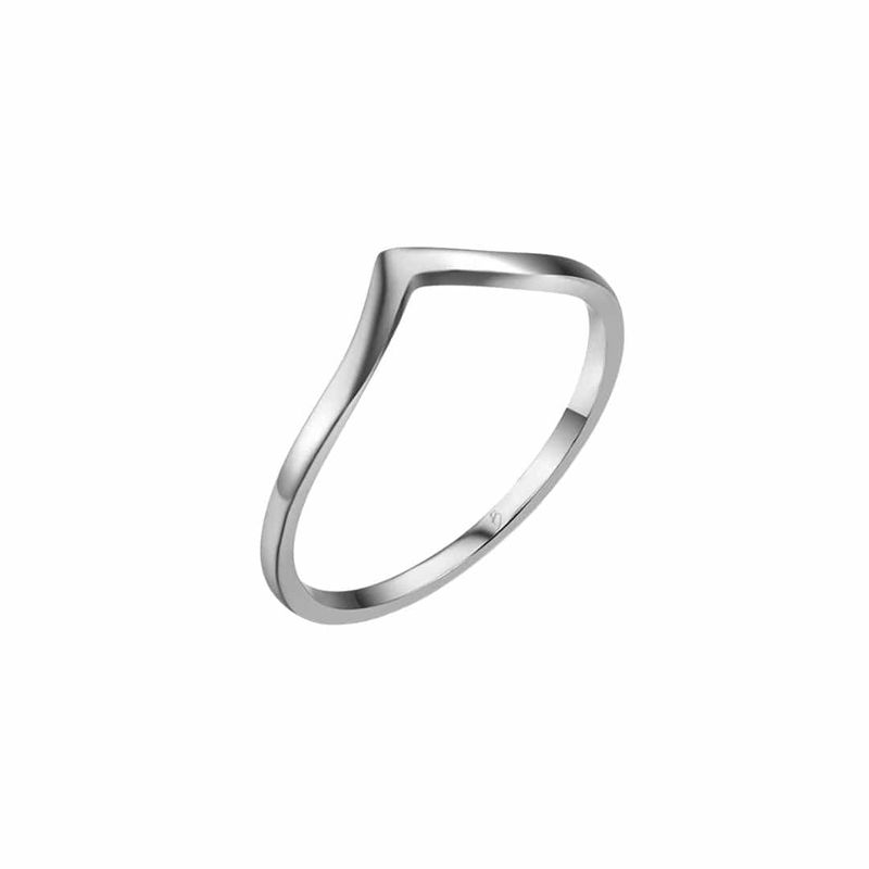 Bague V unie en acier