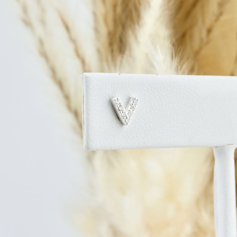 Boucles d'oreilles V en argent sterling