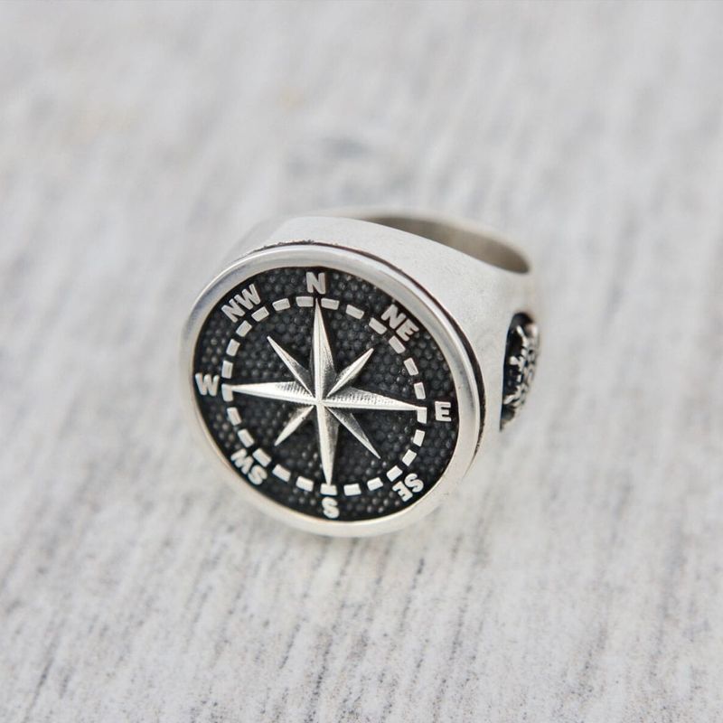Bague Boussole en argent sterling