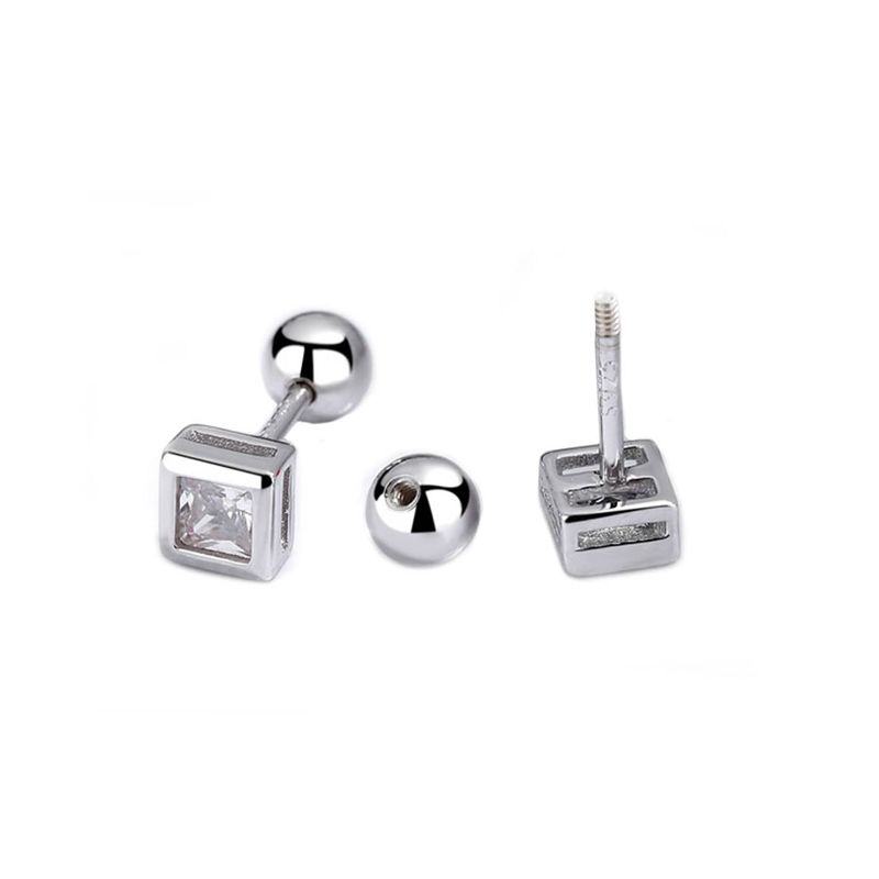 Boucles d'oreilles Carrés en argent sterling