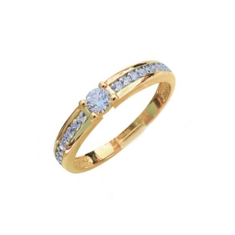 Bague Semi-éternité en or jaune ou blanc 10K