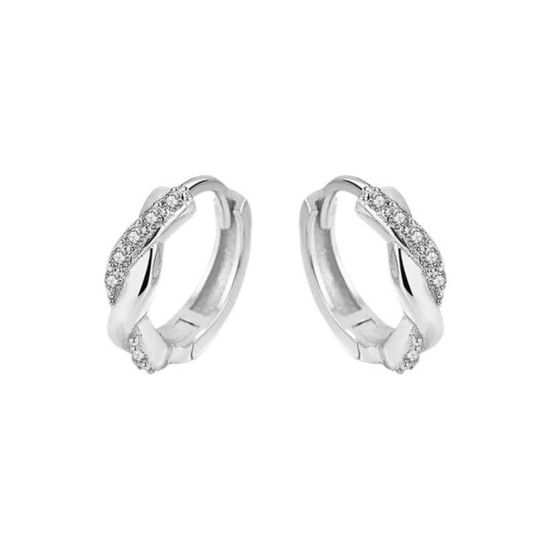 Boucles d'oreilles Huggies Scintillante Torsade en argent sterling