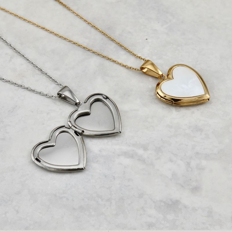 Collier porte-photos Coeur en acier