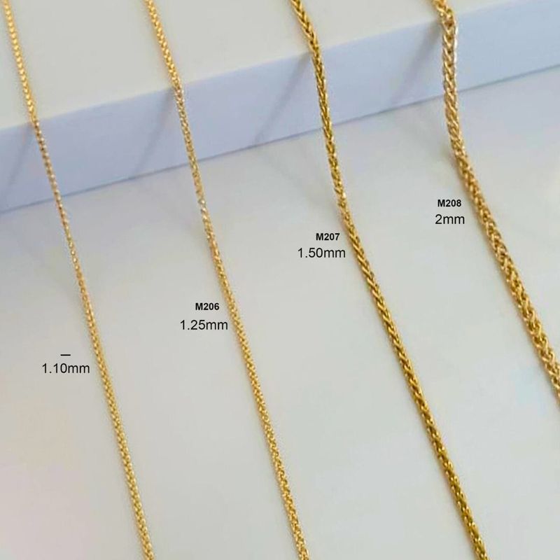 Chaine Blé coupe diamant en or 10K