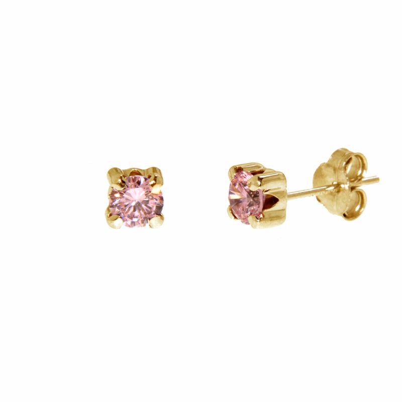 Boucles d'oreilles Pierres de naissance CZ en or jaune 10K