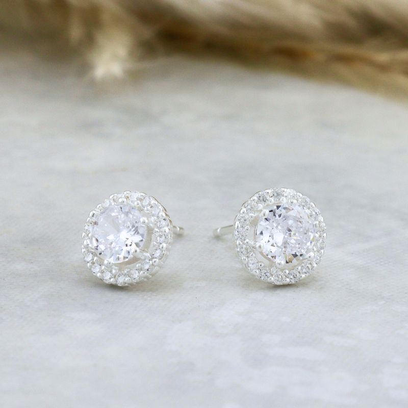 Boucles d'oreilles Halo en argent sterling