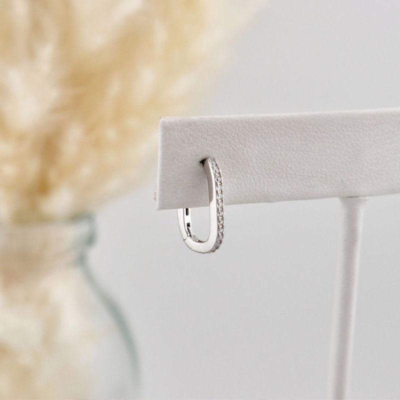 Boucles d'oreilles Huggies Minimalistes Scintillantes en argent sterling